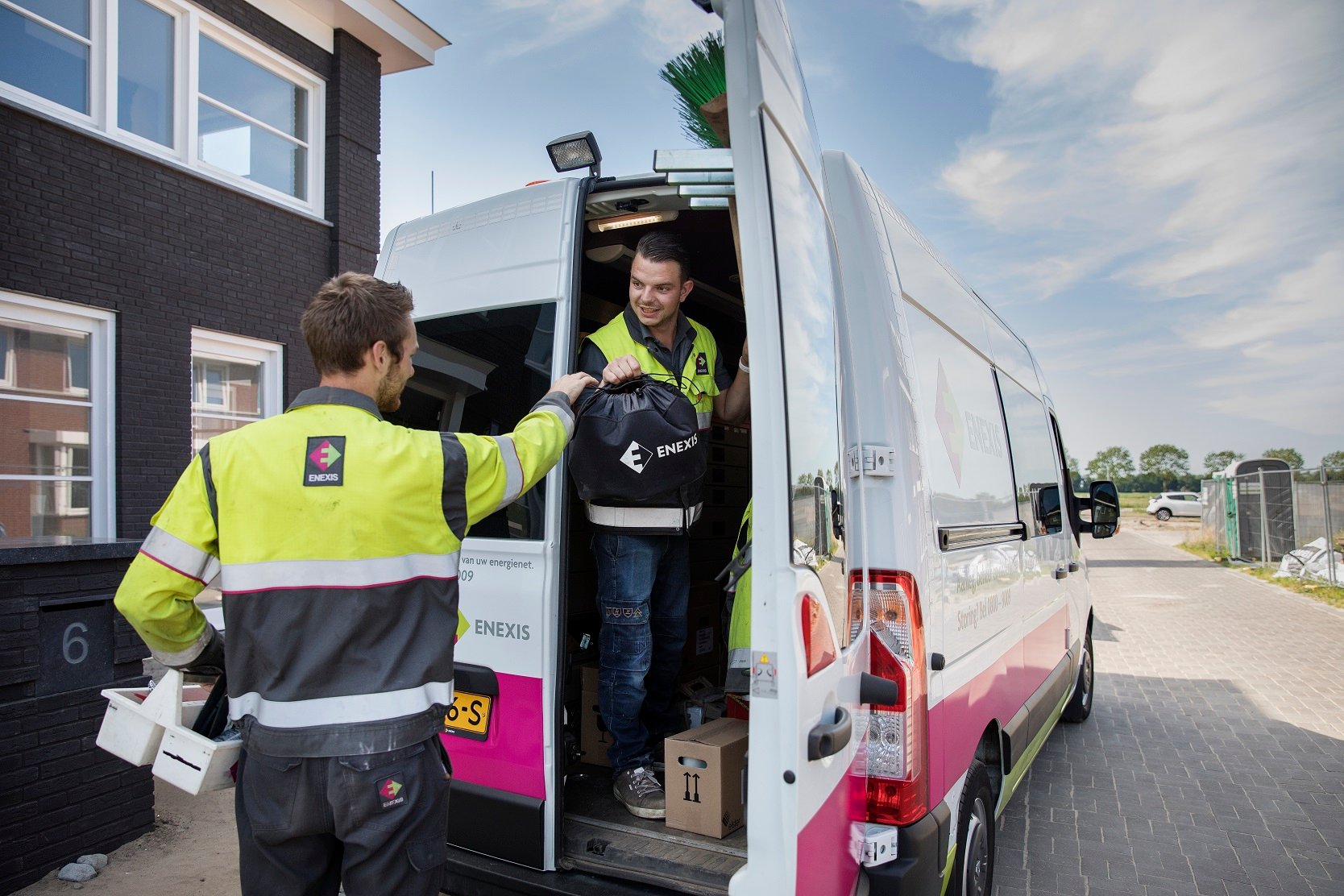 Monteurs bij werkbus