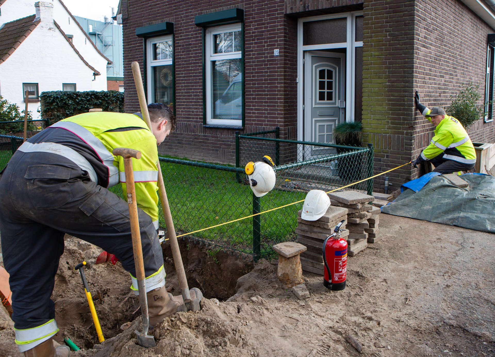 Graven in de voortuin