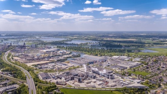 Stad gefotografeerd vanuit de lucht